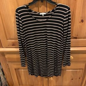 Stripped black and light brownish T-shirt dress